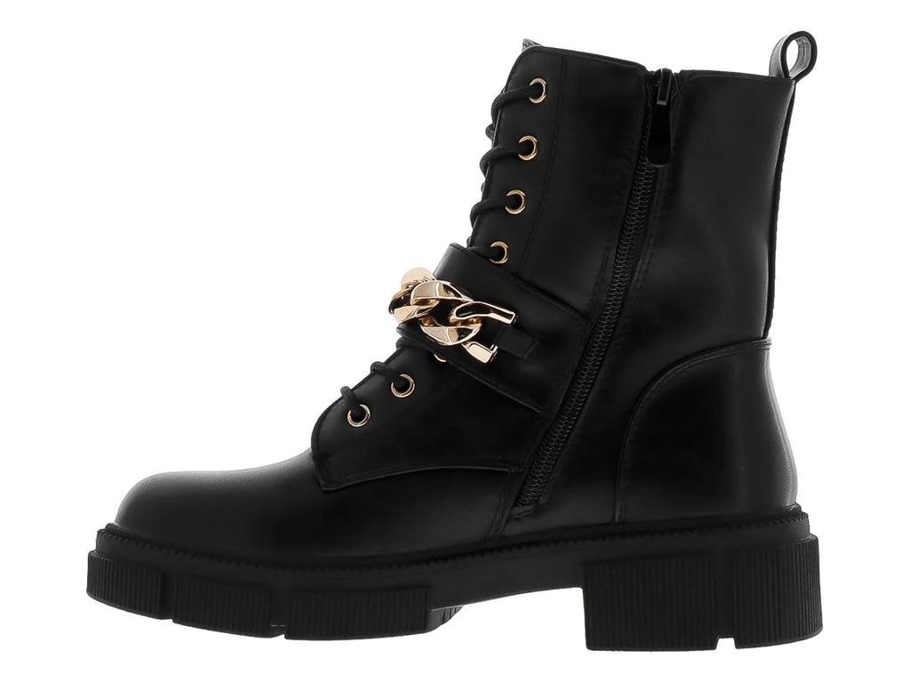 Botines Combat Roze Negros para Mujer