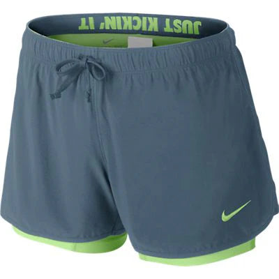Nike Womens 2 Nike 1 Short Blue Lime
