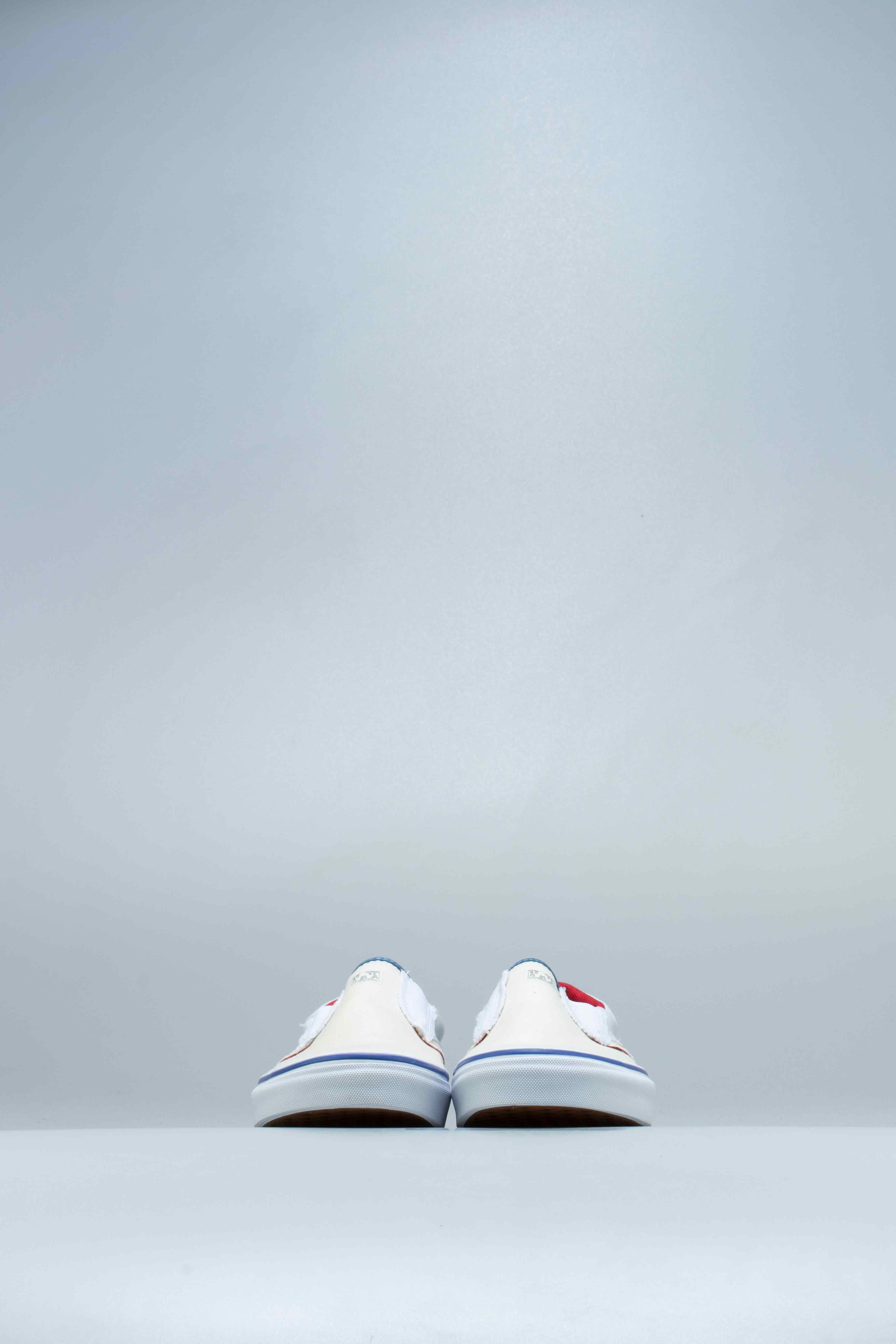 Outside In Classic Mens Slip On Natural Navy Red
