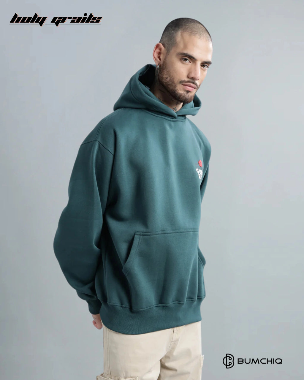 Guns Roses Dark Teal Hoodie HG x Bumchiq