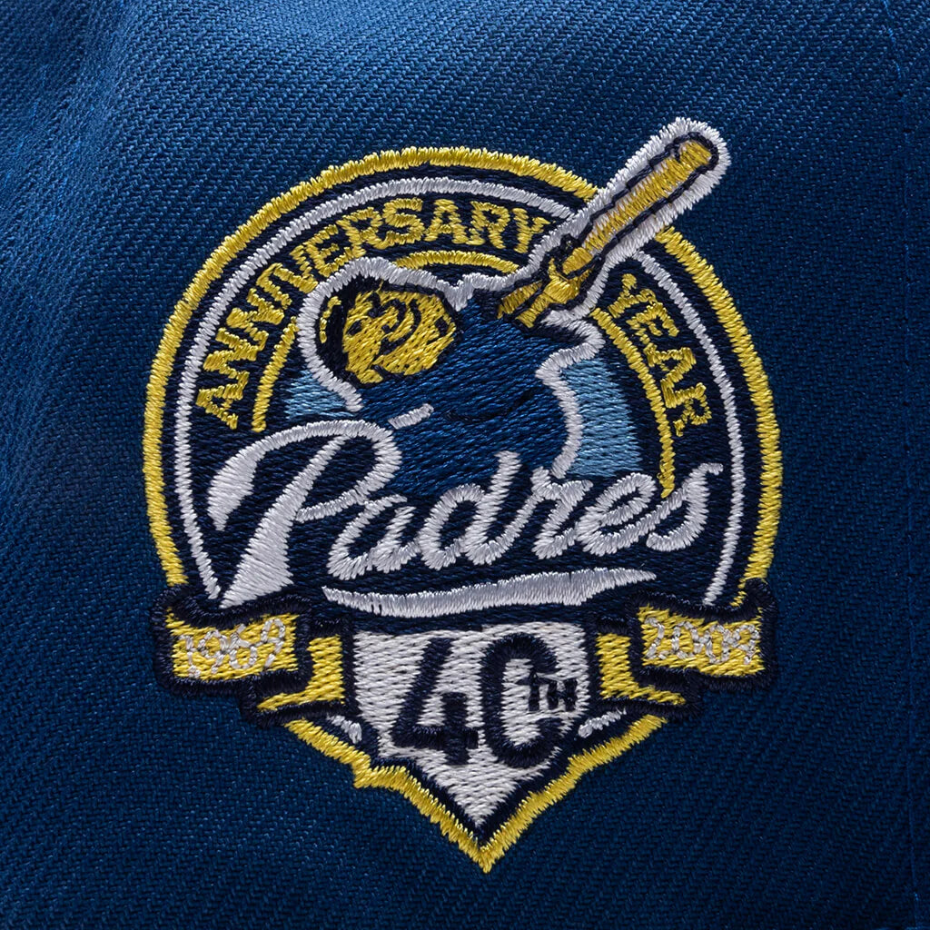 FEATURE x New Era 59FIFTY Fitted SD Padres Cooperstown Songbird Blue Twill Grey