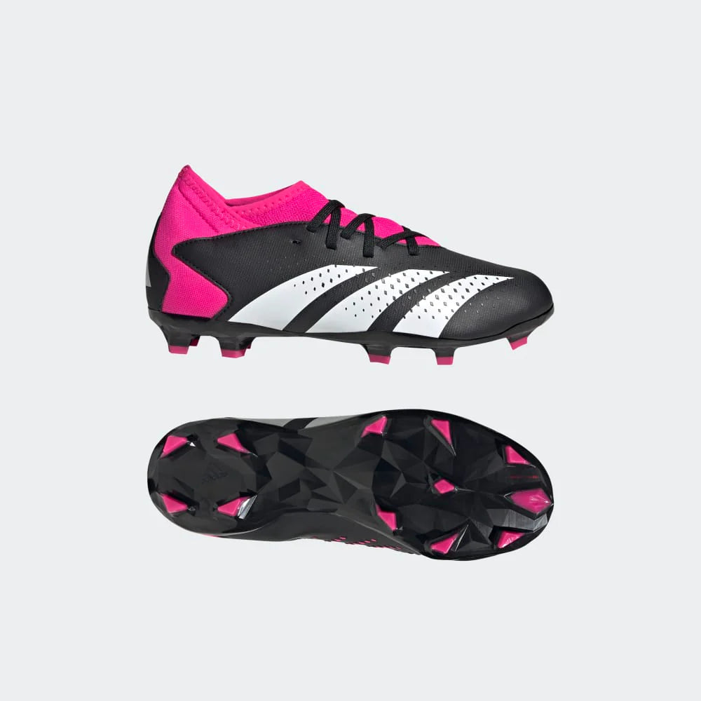 adidas Kids Predator Accuracy3 J FG Firm Ground Soccer Cleats Black Pink