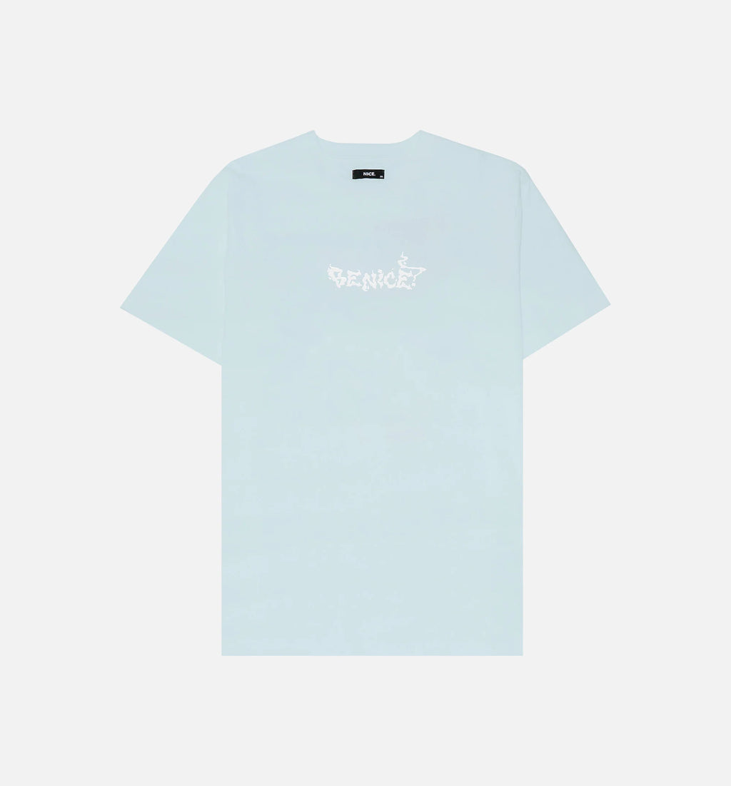 Be Nice Smoke Short Sleeve Tee Mens T Shirt Light Blue