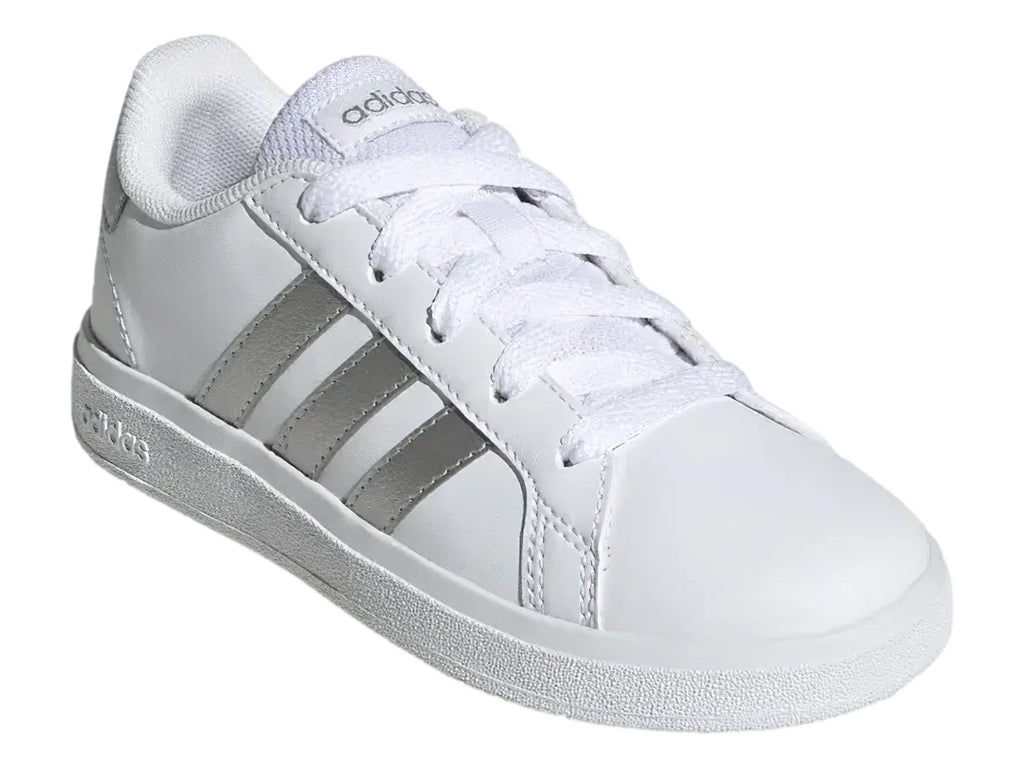 Tenis Adidas Grand Court 20 Blanco y Plata para Niña