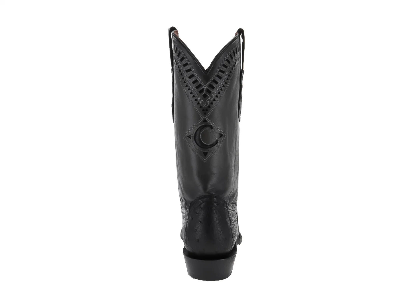 Botas Vaqueras Cuadra de Piel de Avestruz Negro