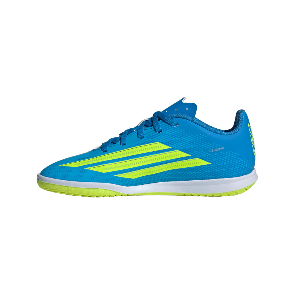 adidas F50 Club IN Indoor Youth Soccer Shoes Blue Yellow Aqua