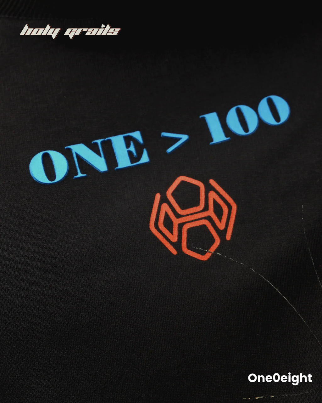 One 100 Black Oversize Tee HG x One0eight