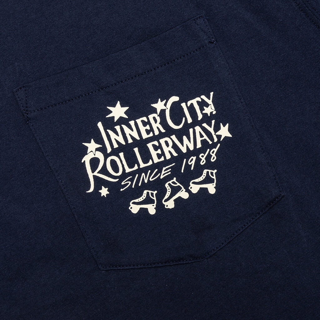 Inner City Rollerway S S Tee Navy