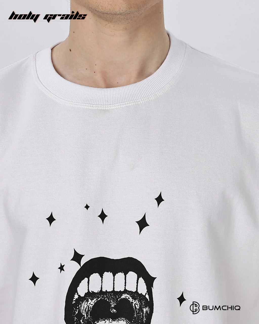 Look At Me White Oversize Tee HG x Bumchiq
