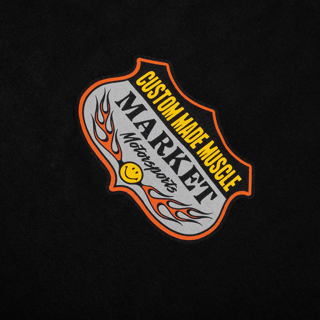 Smiley Burnt Rubber T Shirt Pirate Black