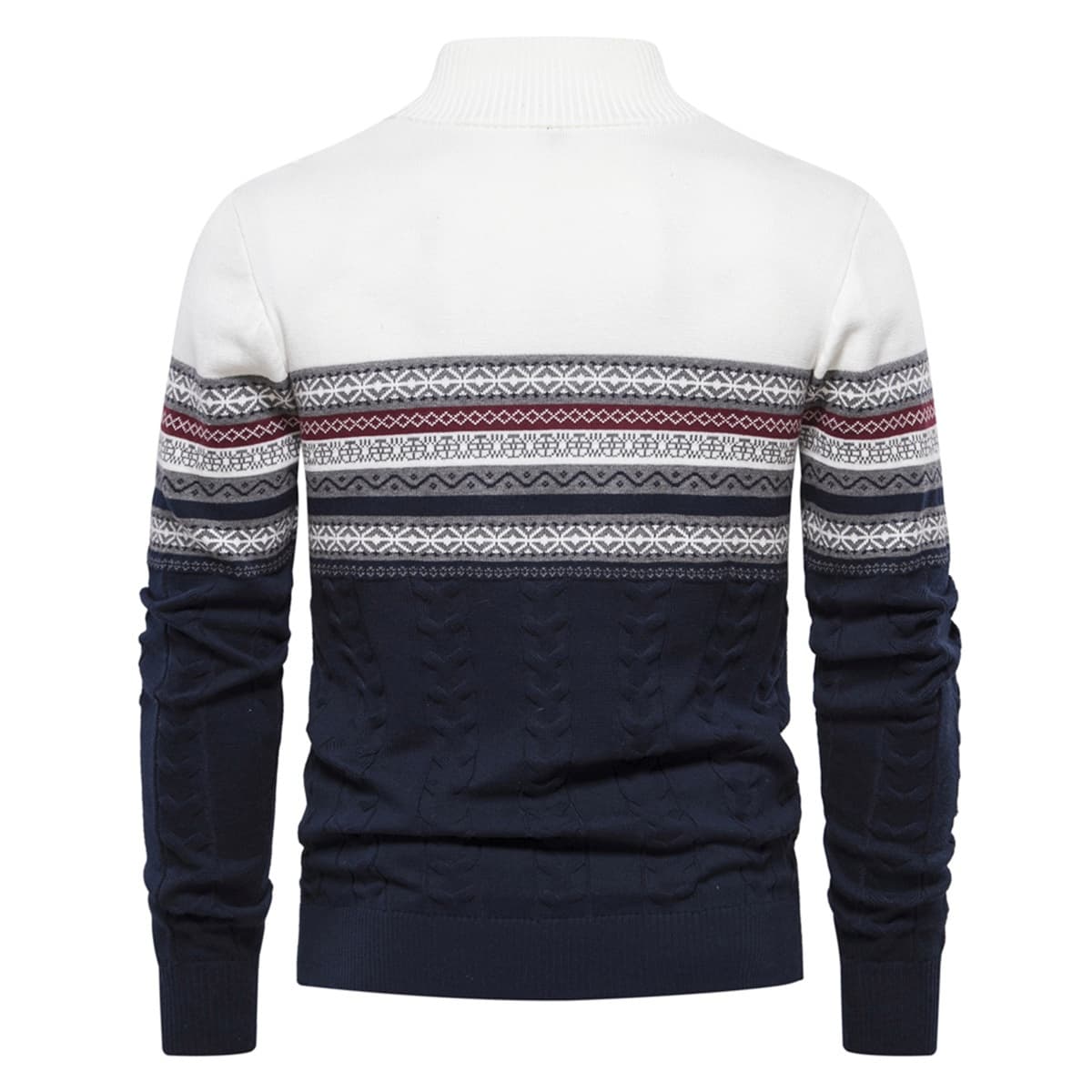Mens Half Zip Stand Collar Polo Sweater