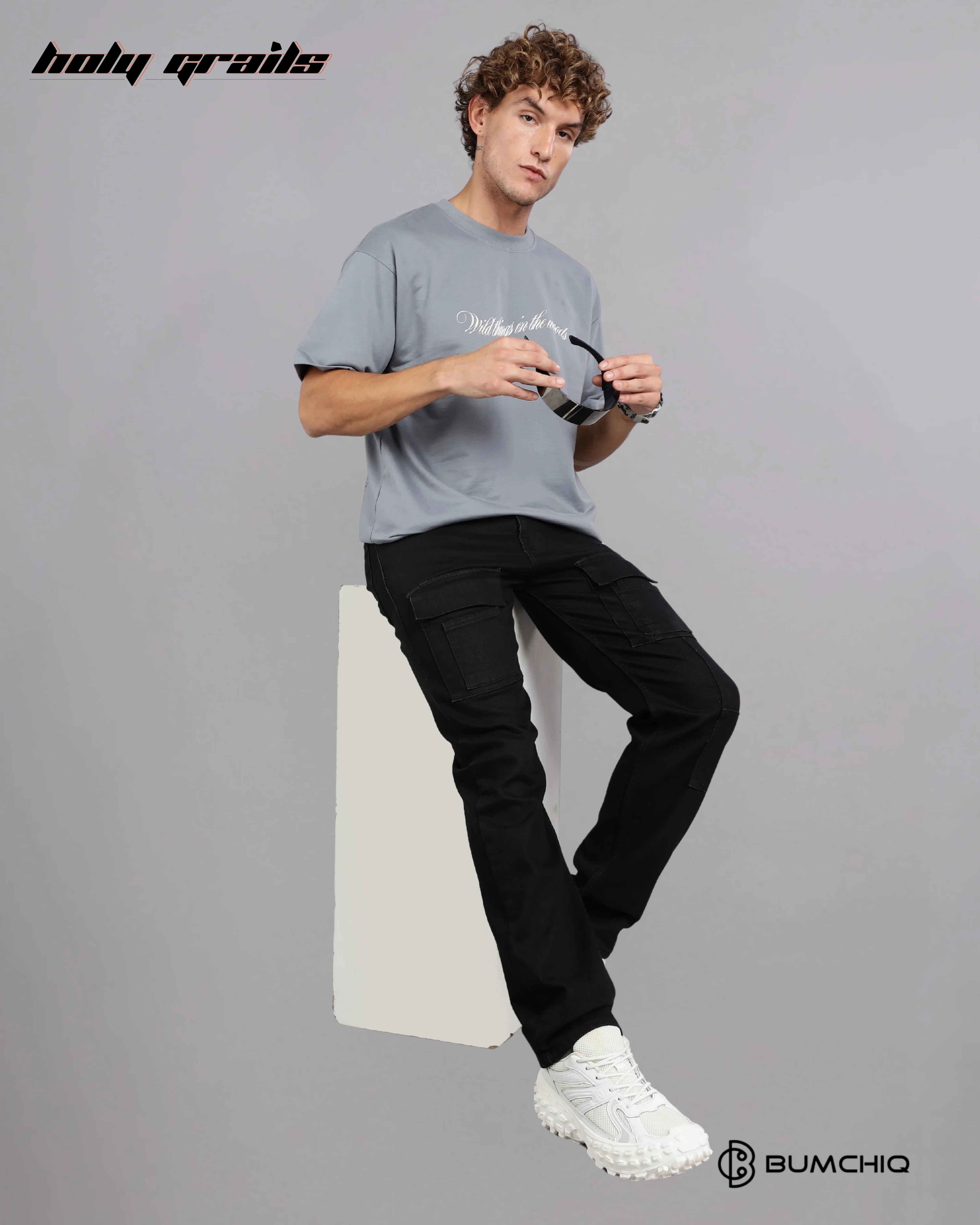 Wild Bear Grey Oversize Tee HG x Bumchiq