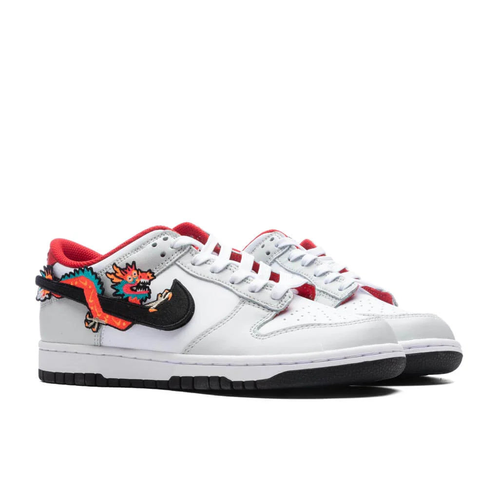 Dunk Low GS White Black University Red