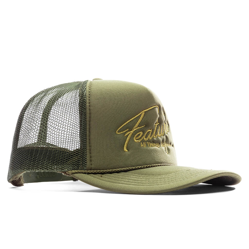Feature x Wynn Shine Trucker Olive Green