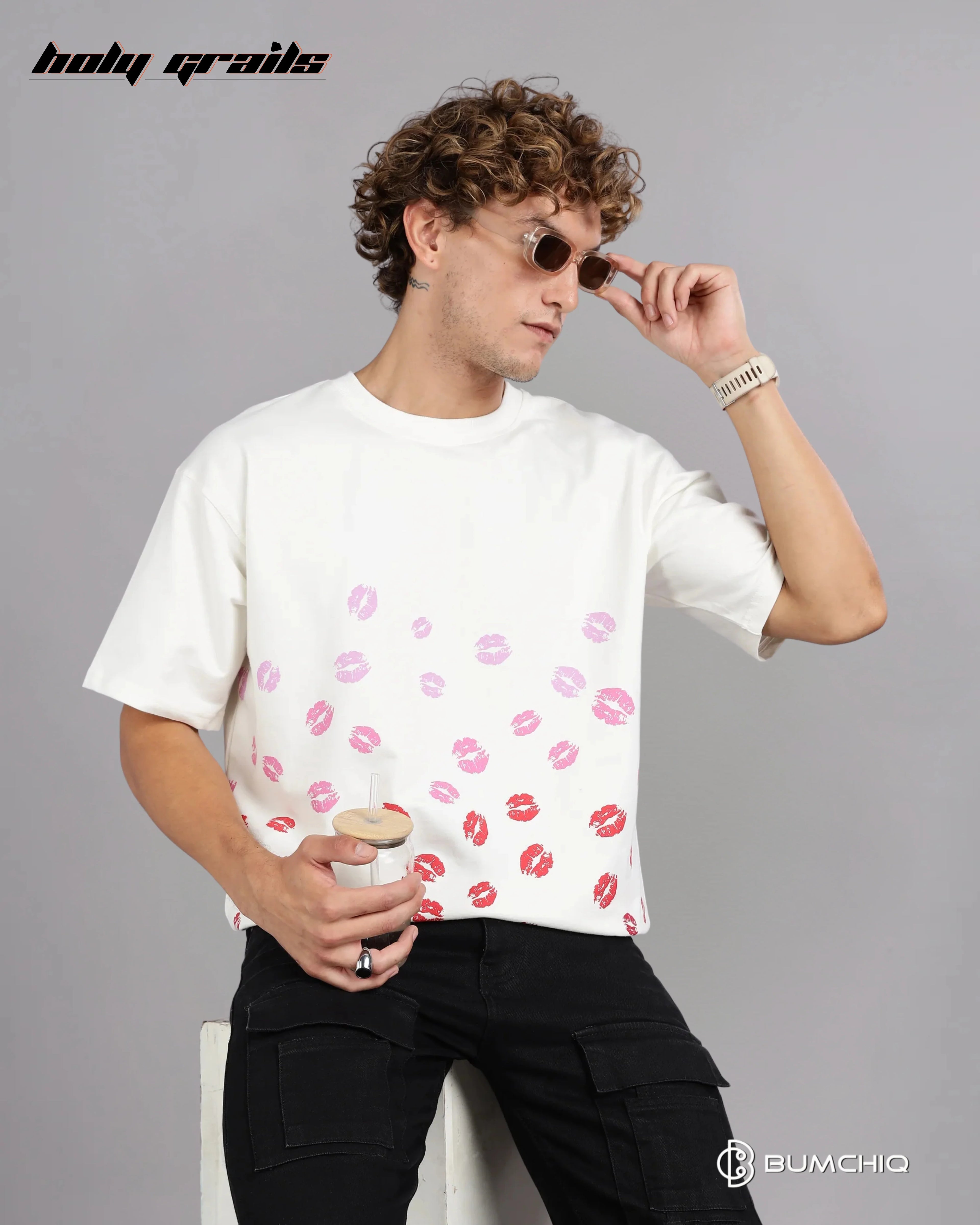 Ruby Lips White Oversize Tee HG x Bumchiq