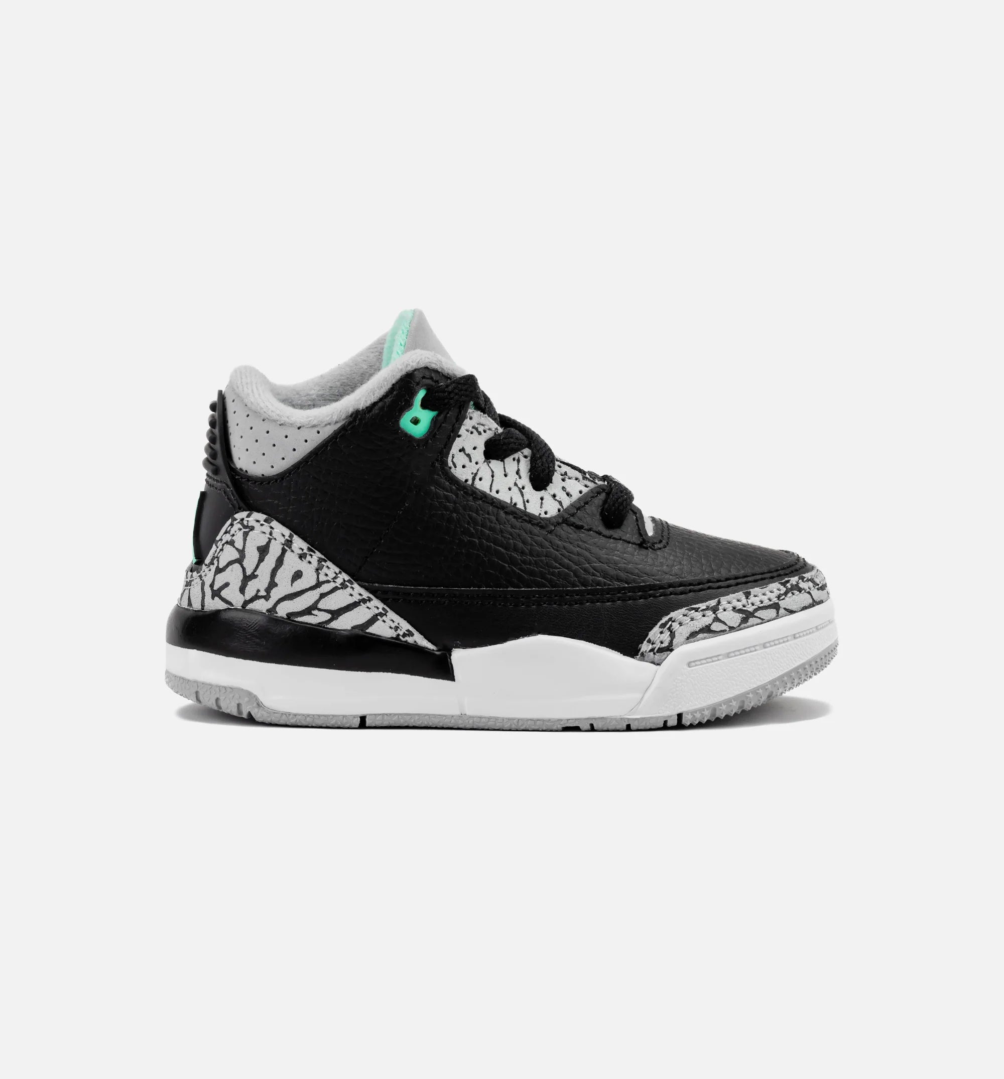 Air Jordan 3 Retro Green Glow Infant Toddler Lifestyle Shoe Black Green Glow Wolf Grey White