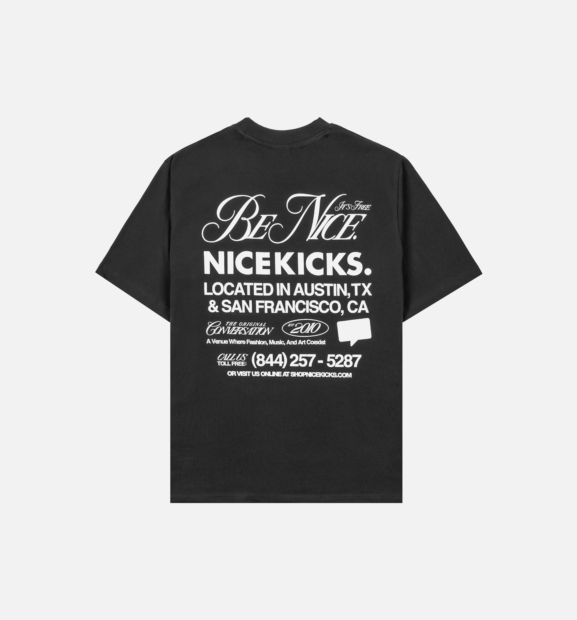 Be Nice Graphic Mens Short Sleeve Shirt Charcoal
