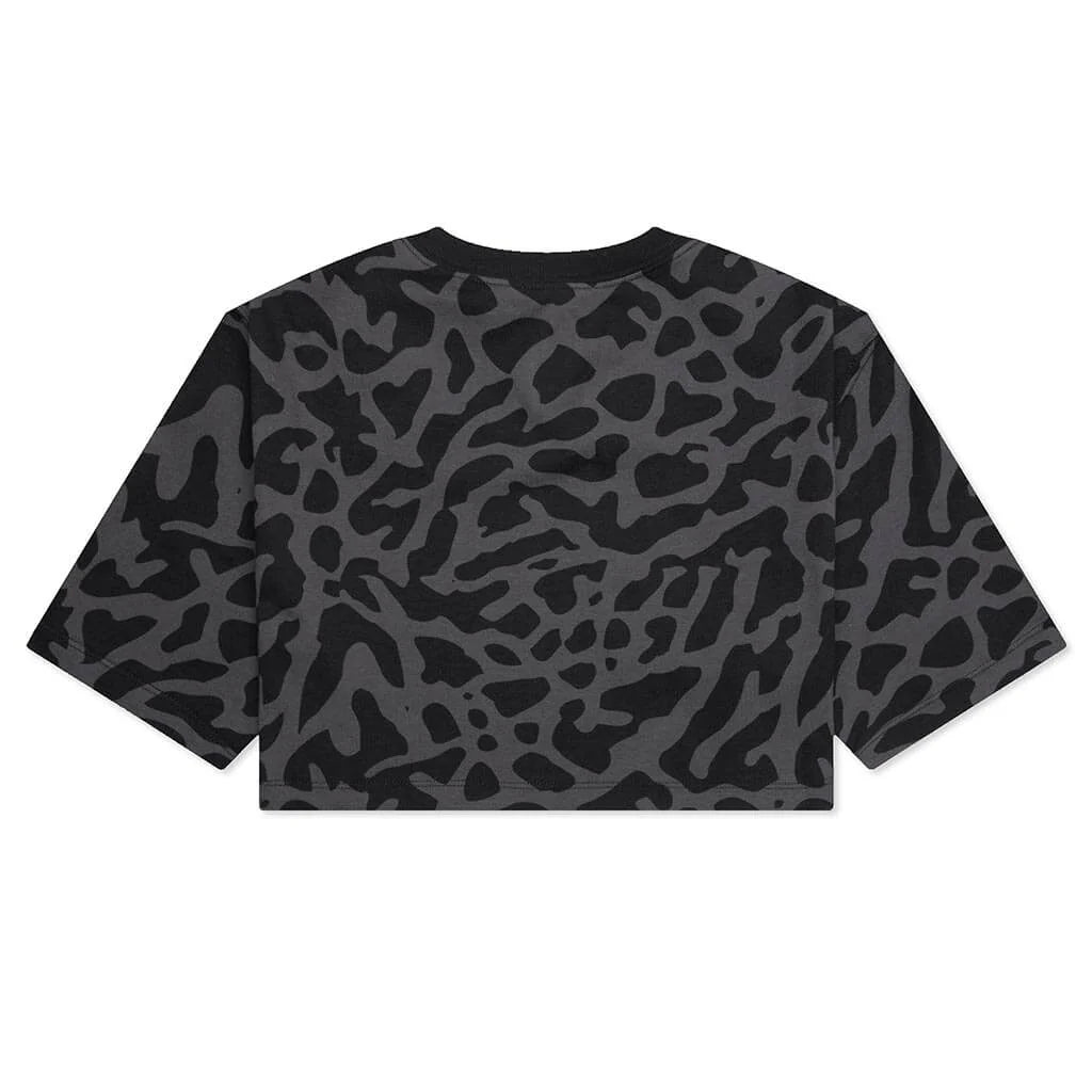 Womens Cropped Graphic T Shirt Black
