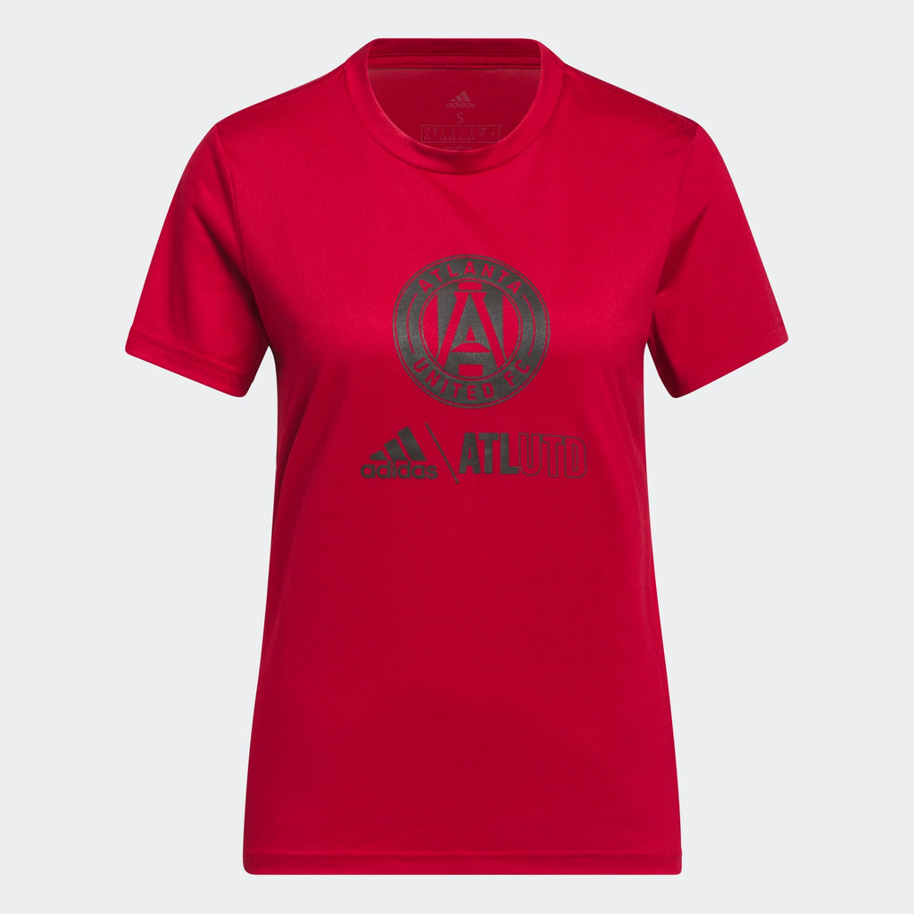adidas Atlanta United Pre Game Womens Tee Victory Red