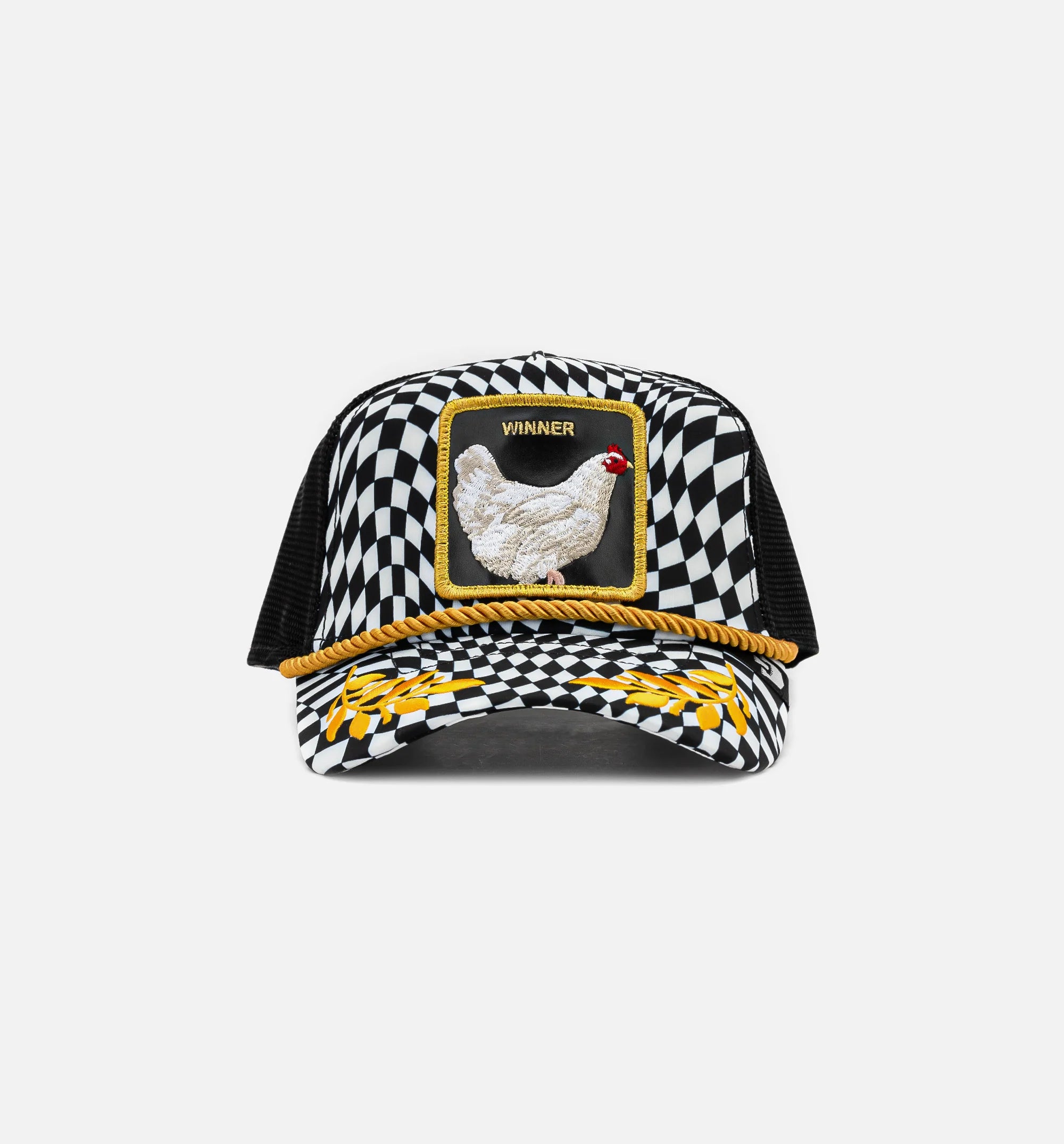 WWCD Trucker Mens Hat Black White Yellow