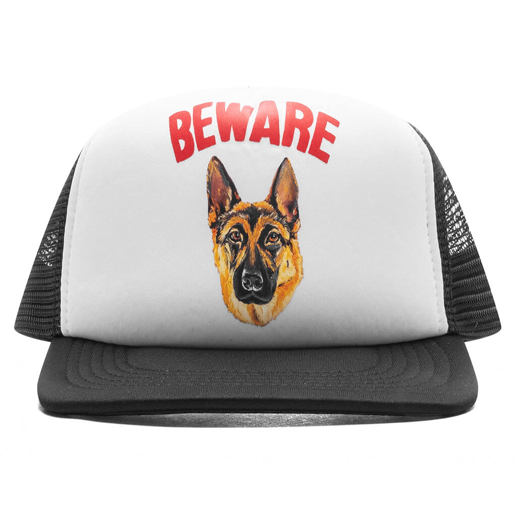Beware Sign Trucker Hat Black