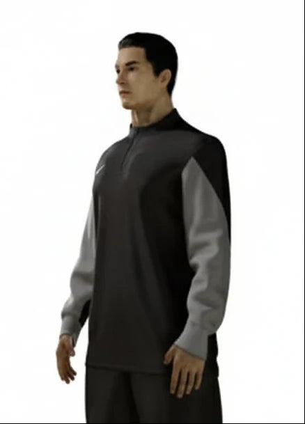 Nike Squad 14 Long Sleeve 1 4 Zip Pullover Training Top Black Grey
