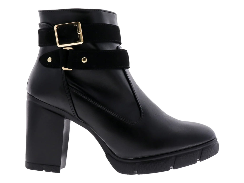 Botines Luna Rosa Negros para Mujer