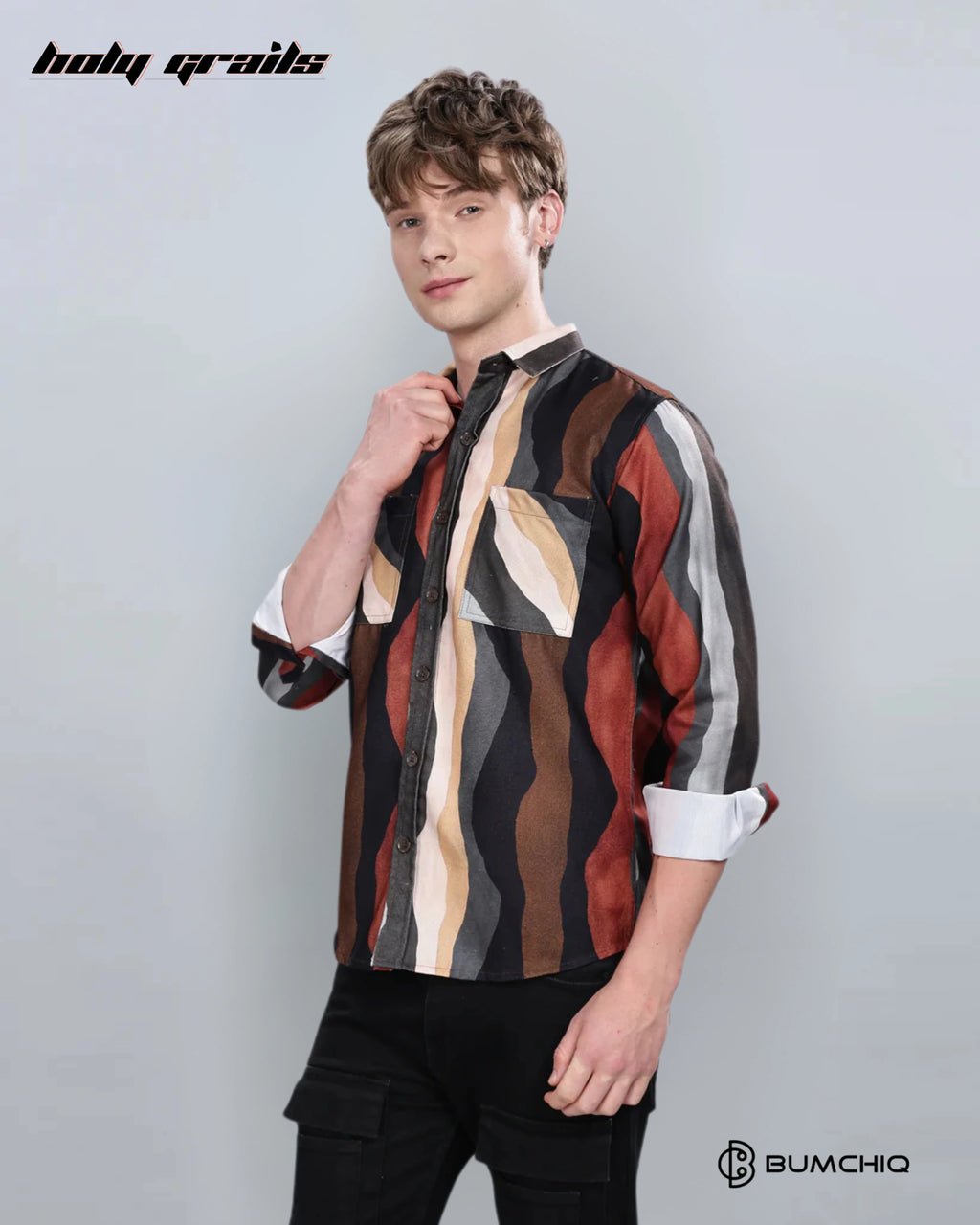 Brown Wavy Overshirt HG x Bumchiq