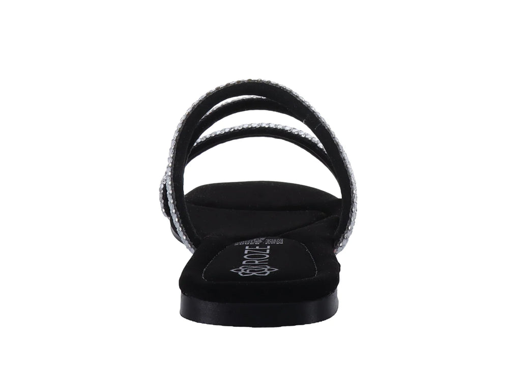 Sandalias ROZE Negro con Brillos para Mujer