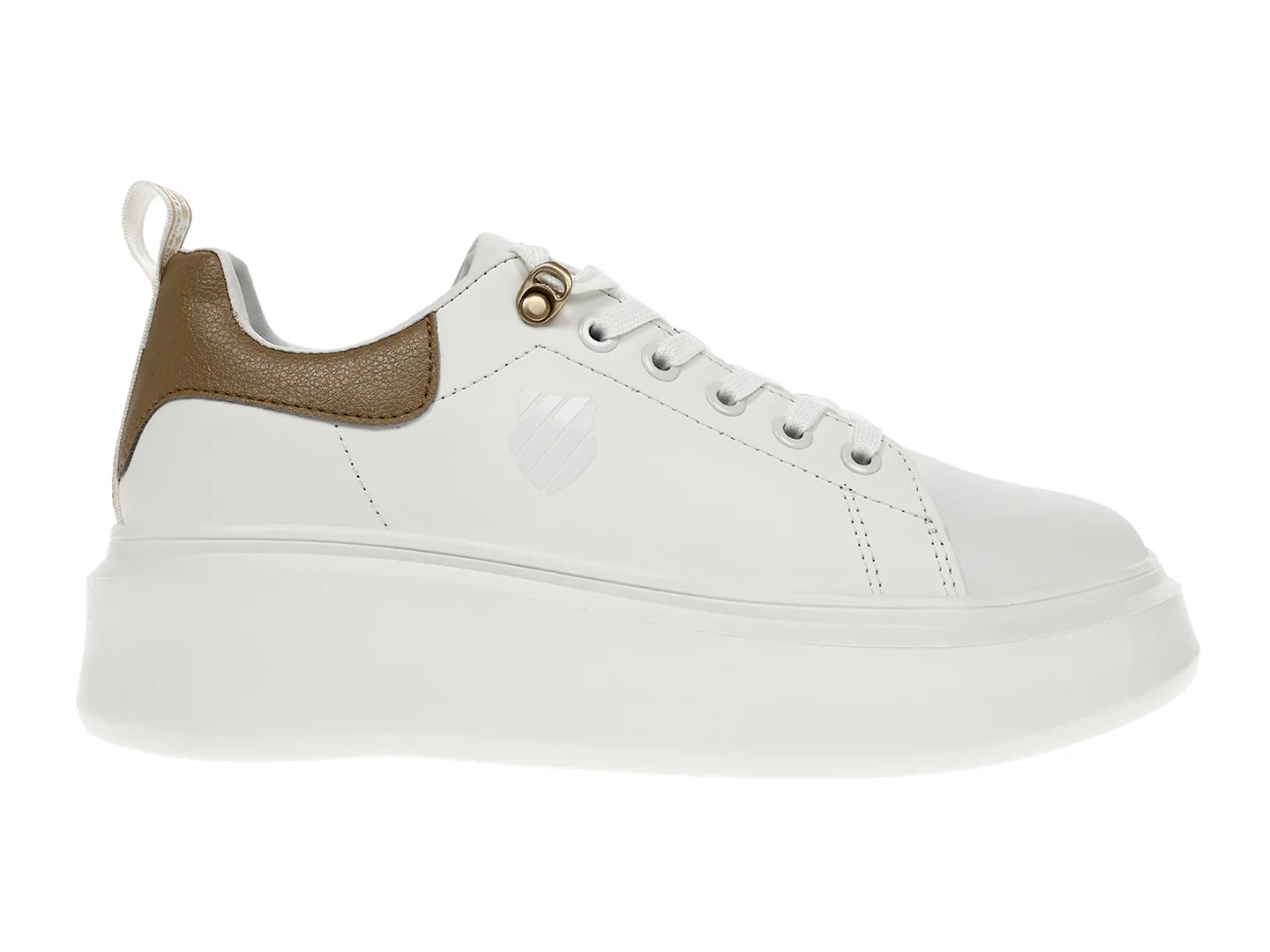 Tenis K SWISS Alessius Platform Blanco y Dorado para Mujer