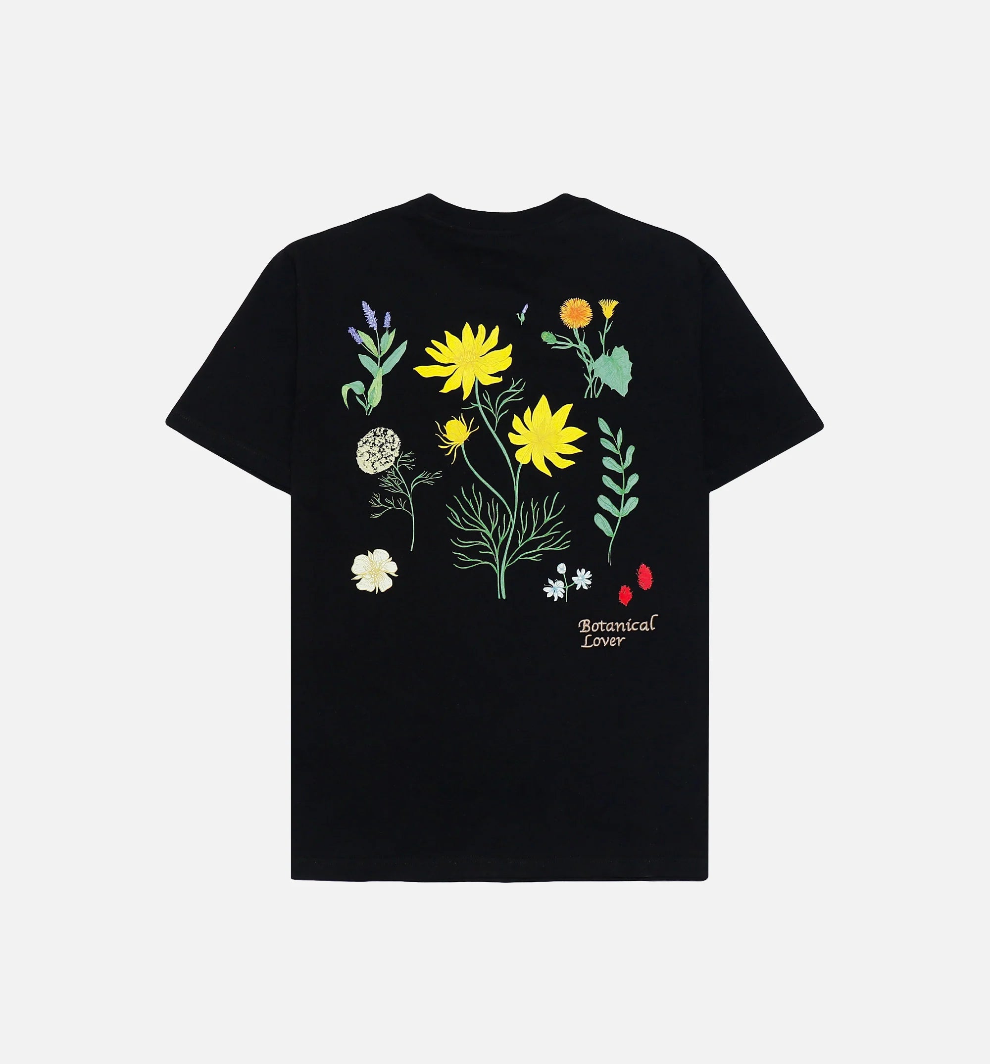 Botanical Short Sleeve Tee Mens T Shirt Black