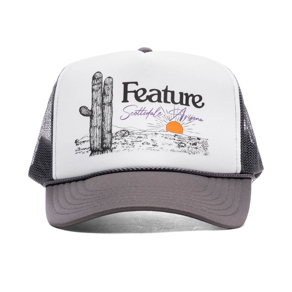 Scottsdale Cactus Trucker Grey White
