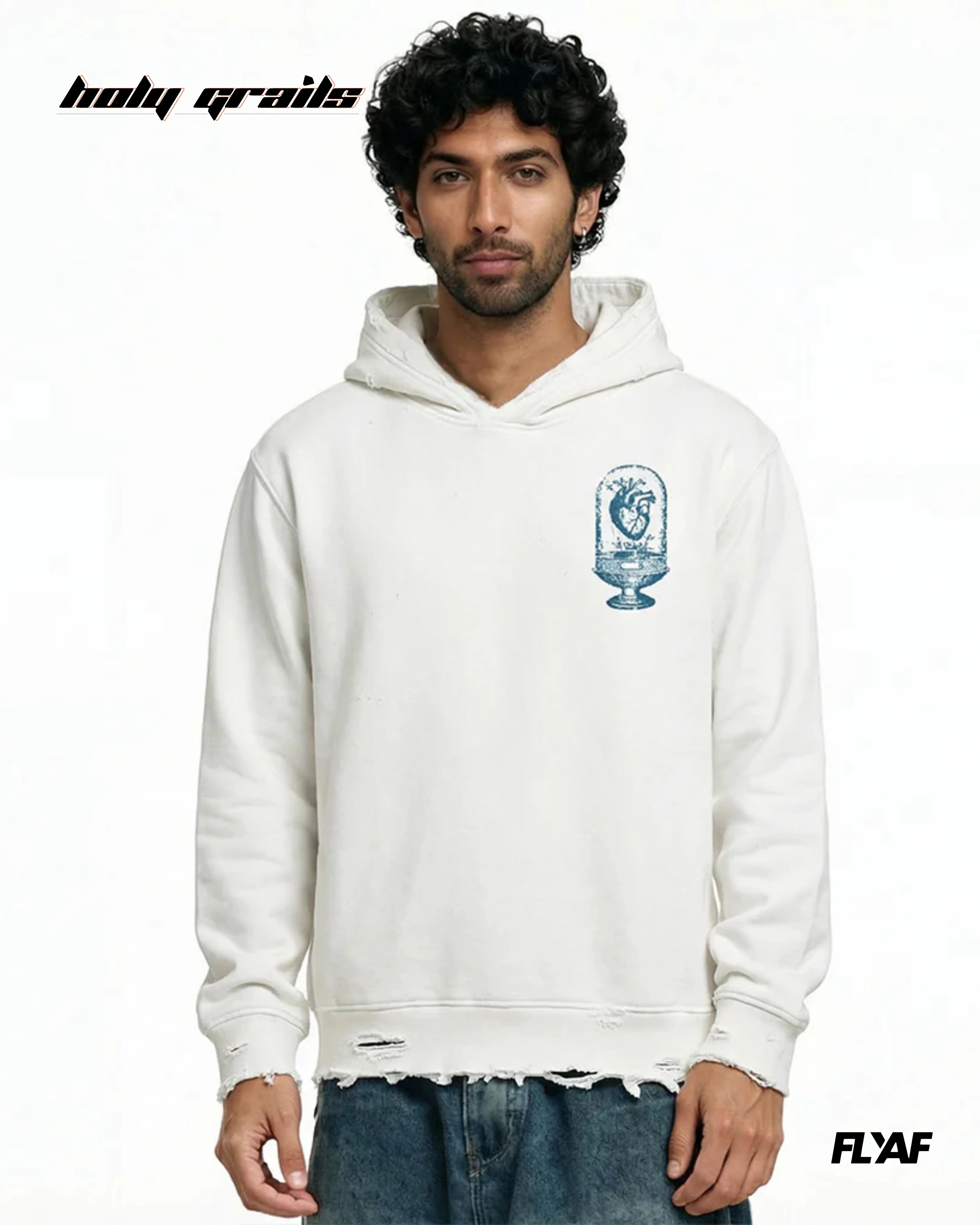 Ethereal Edge White Hoodie HG x FLYAF