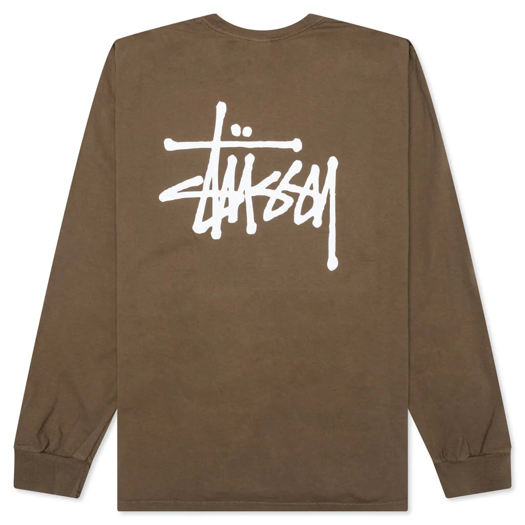 Basic Stussy Pig Dyed L S Tee Brown
