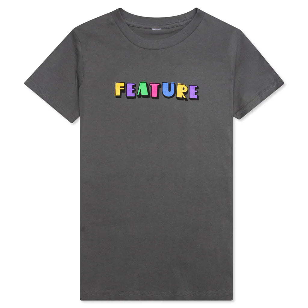 Kids Overlap Tee Charcoal