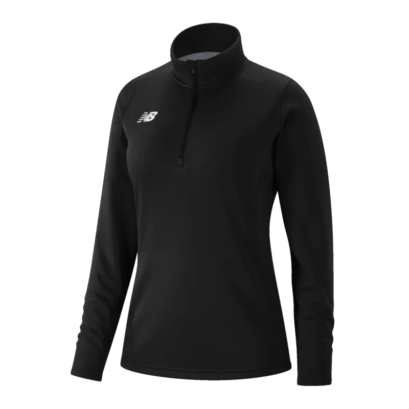 New Balance Womens Thermal Half Zip Pullover Black