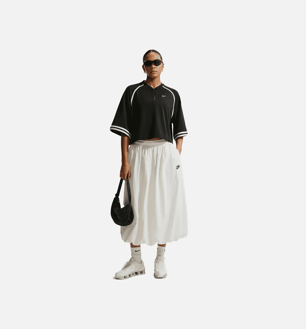 Oversized Drop Shoulder Womens Short Sleeve Shirt Black Black