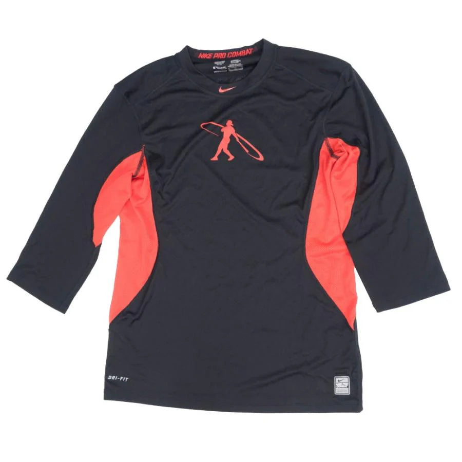 Nike Pro Combat Dri Fit 3 4 Sleeve Ken Griffey Swingman Black