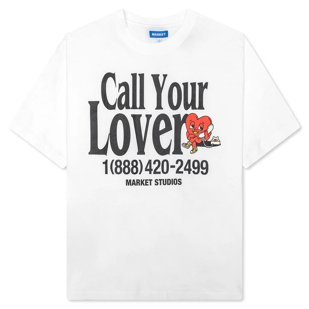 Call Your Lover T Shirt White