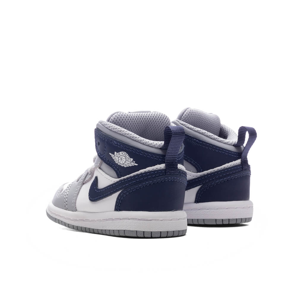 Jordan 1 Mid TD White Midnight Navy Wolf Grey