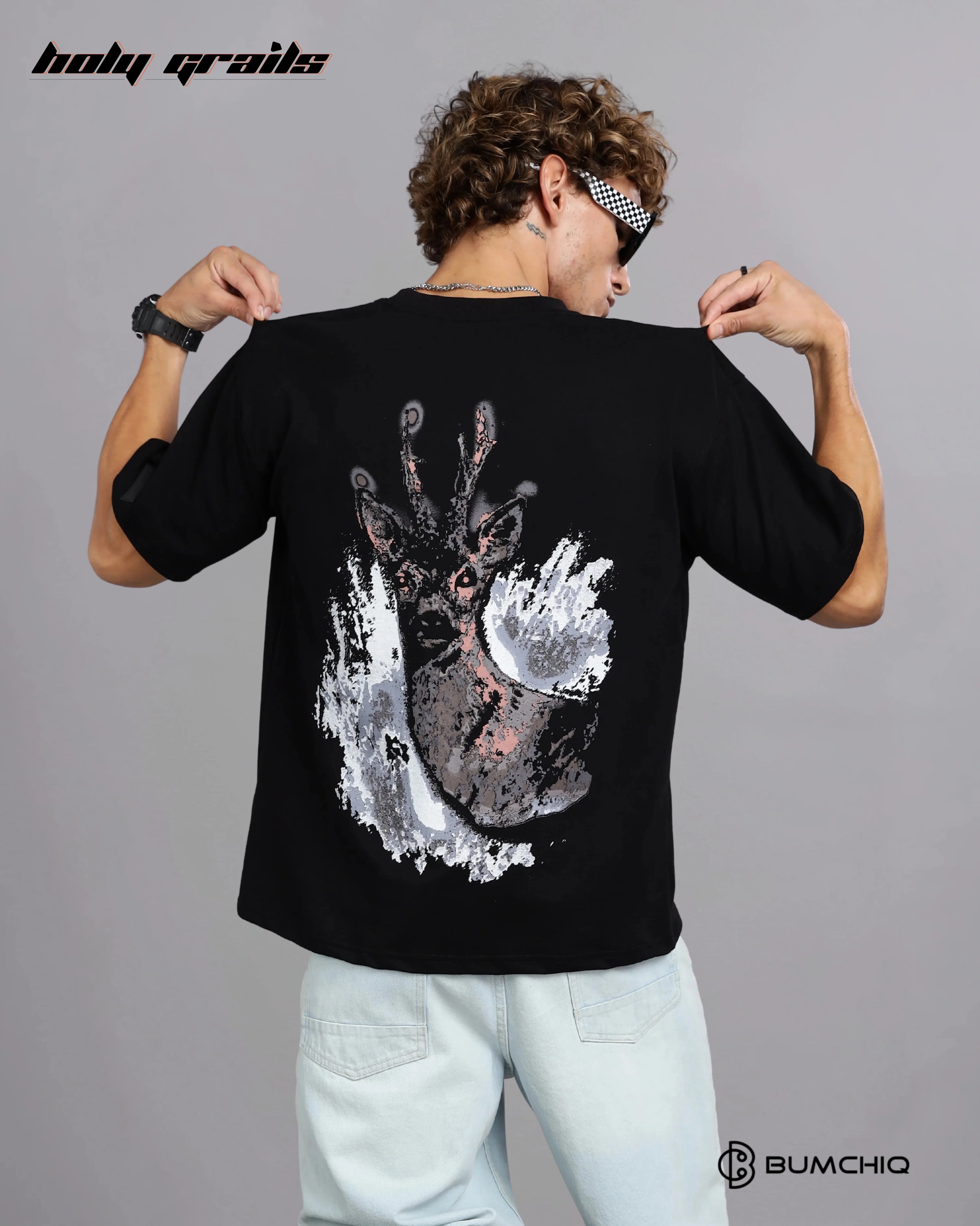 Deer Black Oversize Tee HG x Bumchiq