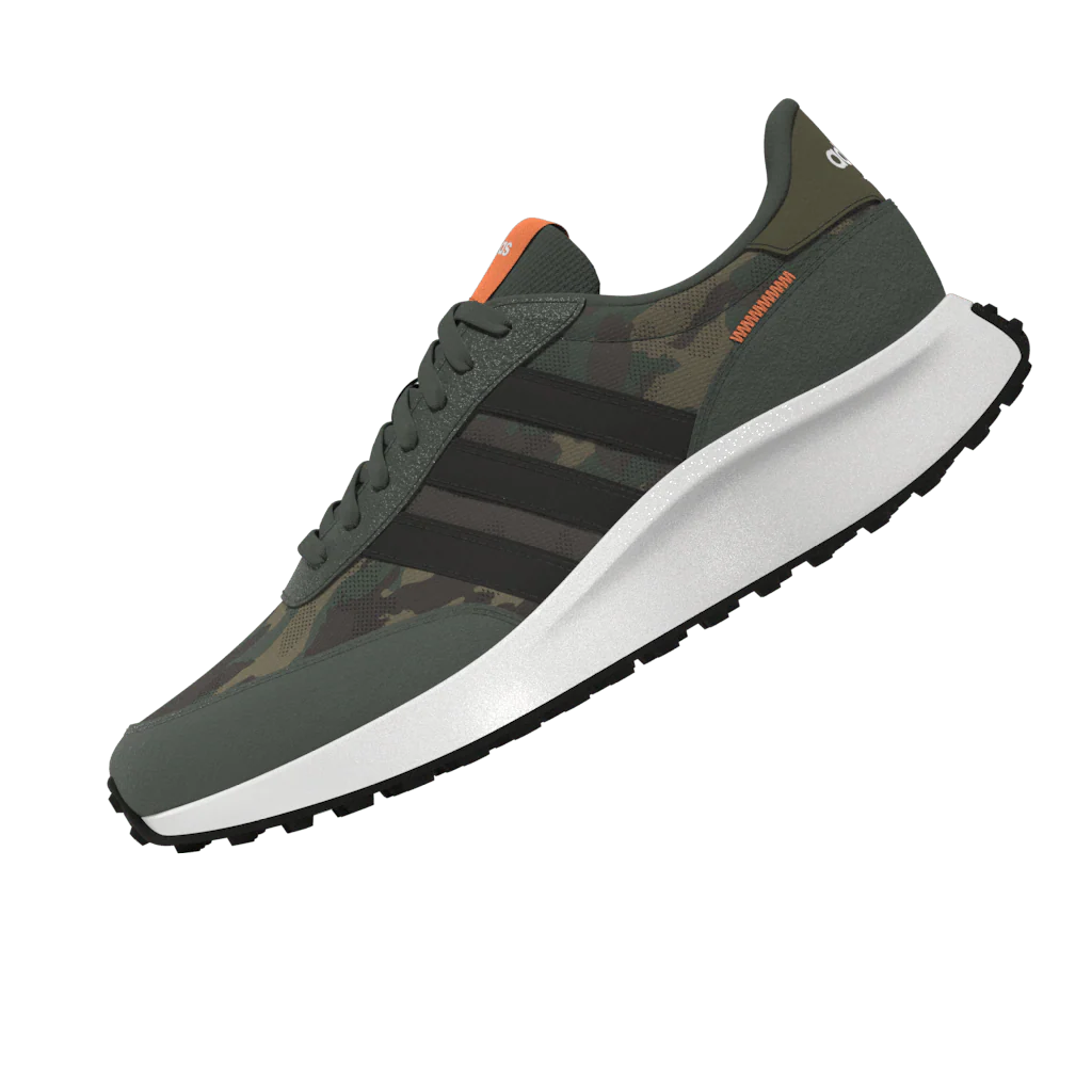 adidas Run 70s Lifestyle Running Shoes Green Oxide Black Screaming Orange