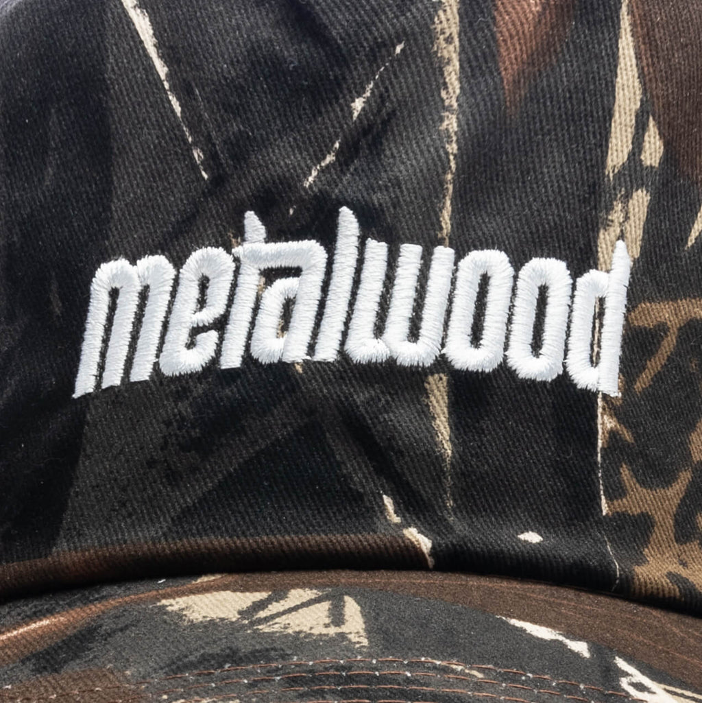 Metal Logo 5 Panel Hat Real Leaf Camo