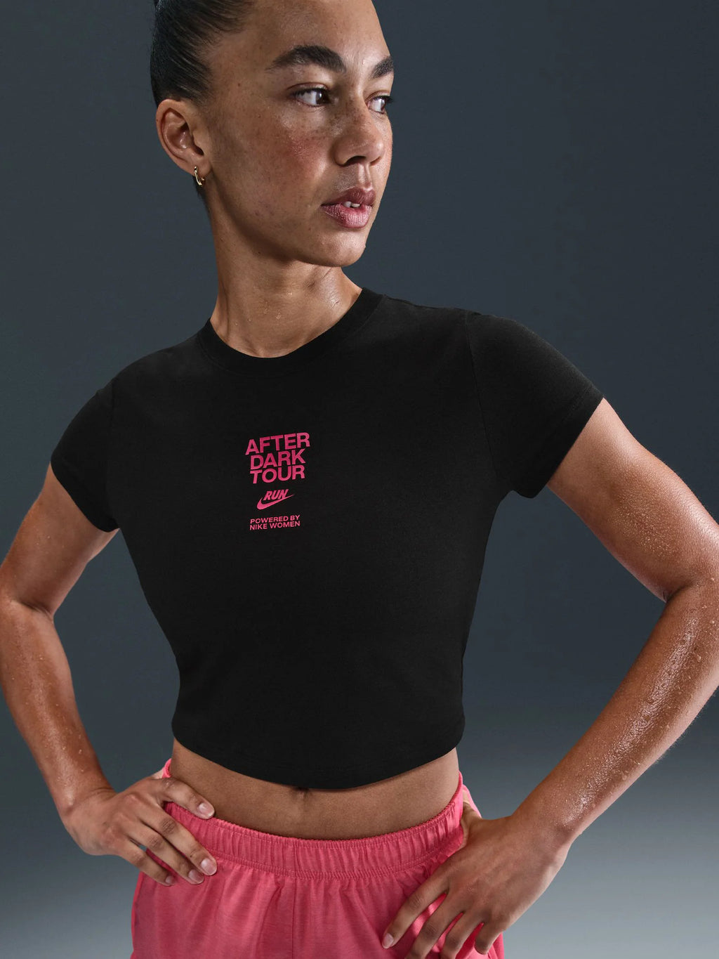 Nike Womens Slim Short Sleeve Cropped T Shirt