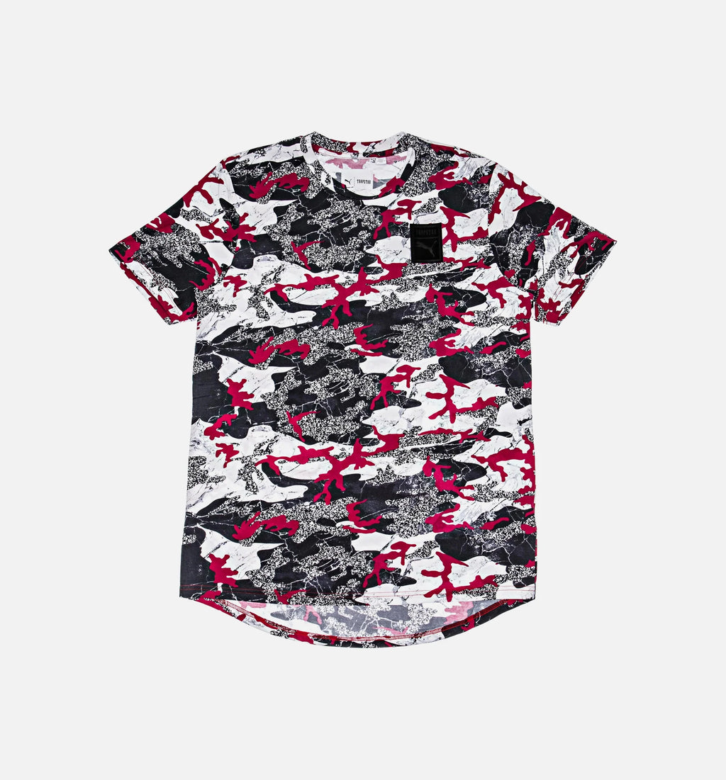 Puma X Trapstar Logo Tee Mens Barbados Cherry Camo