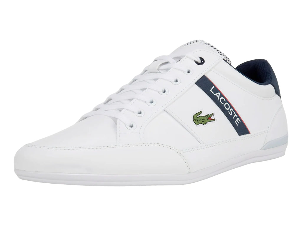 Tenis Lacoste Chaymon Blanco Azul y Rojo para Hombre
