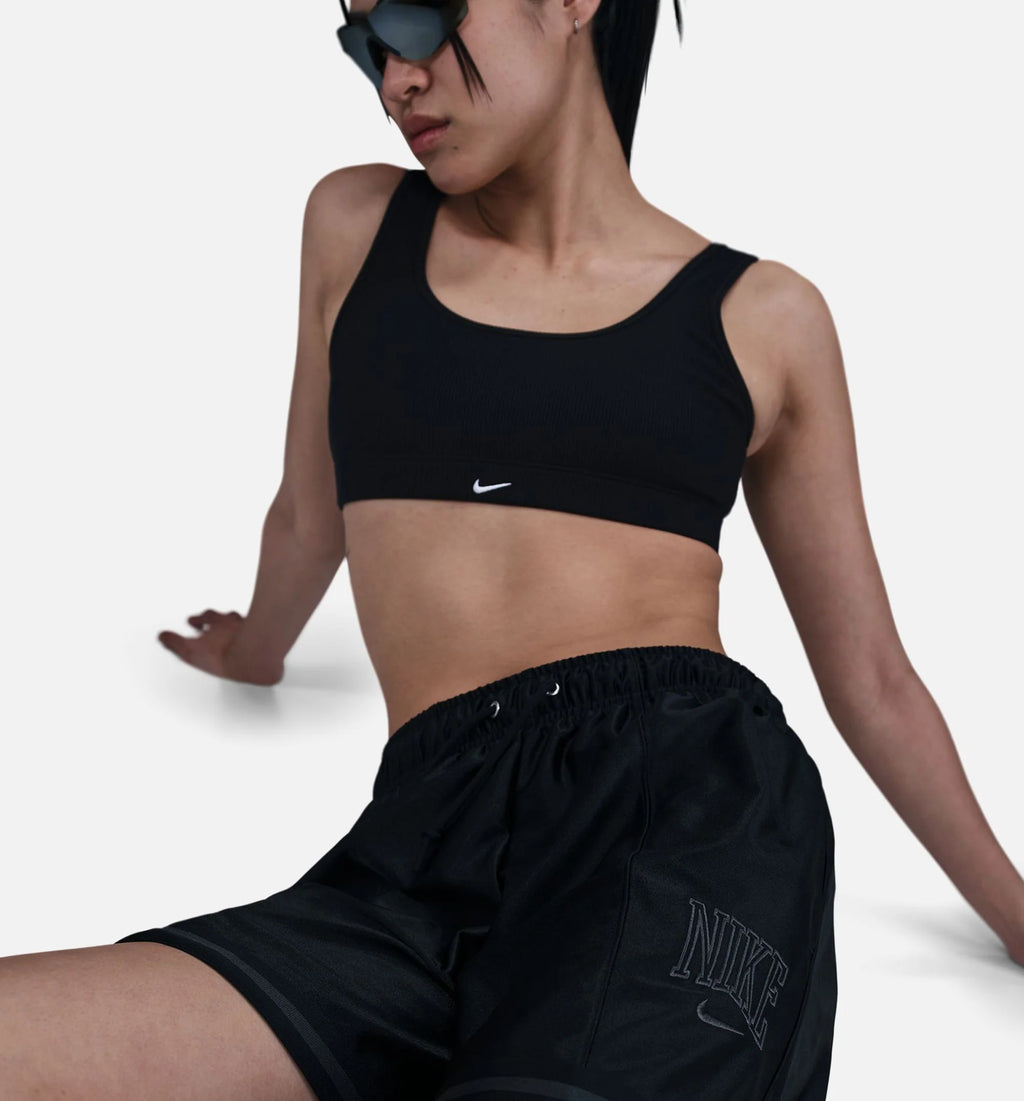 Loose 6 Mid Rise Graphic Satin Womens Short Black Anthracite Anthracite
