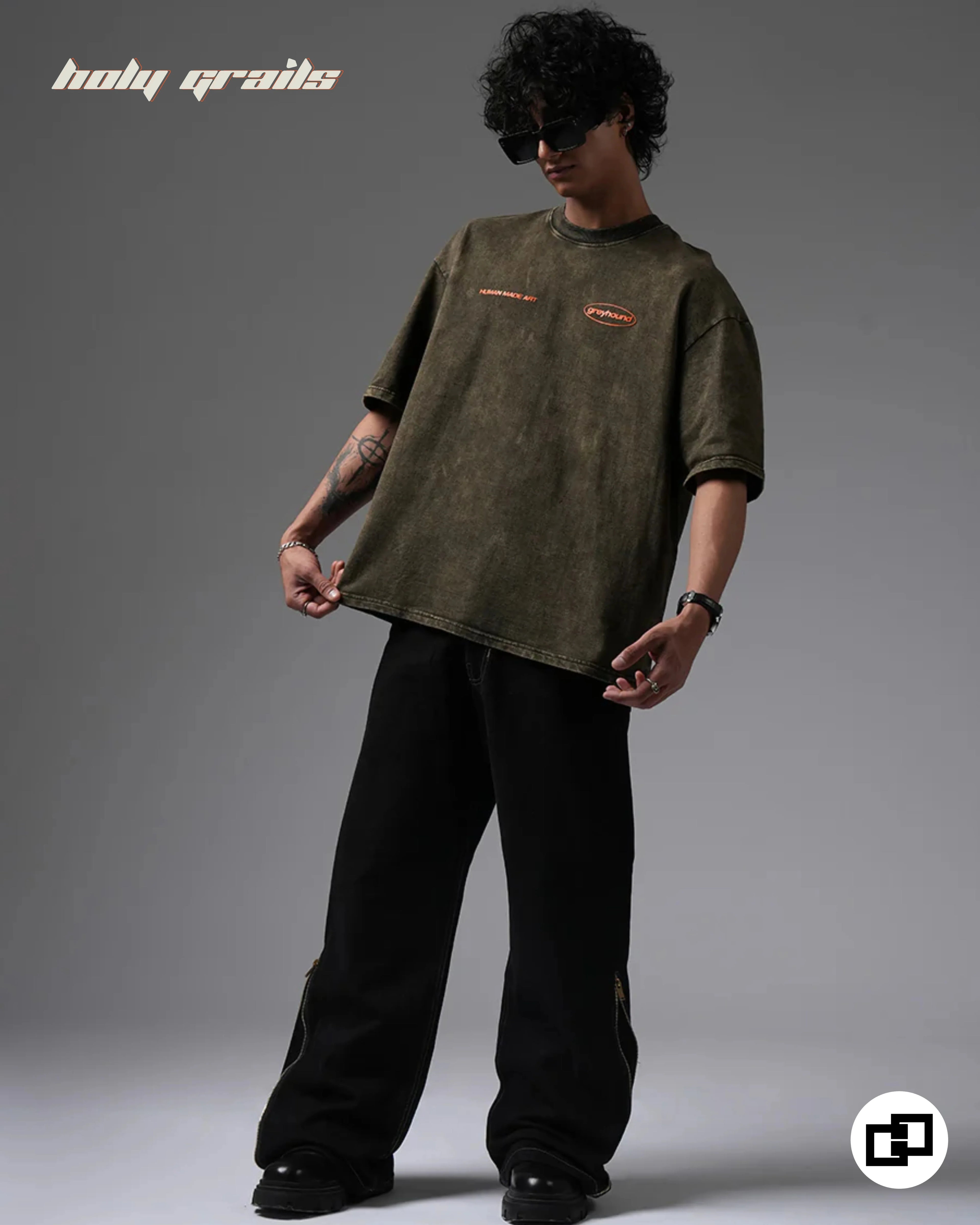 Behind For A Reason Oversized Acid Wash Tee HG x Grey Hound Clothing