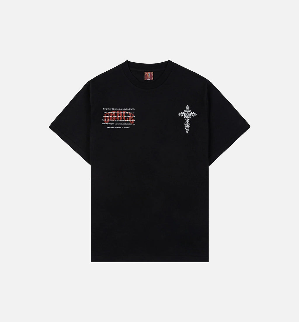 The Lady Of Guadalupe Mens Short Sleeve Shirt Black Cream