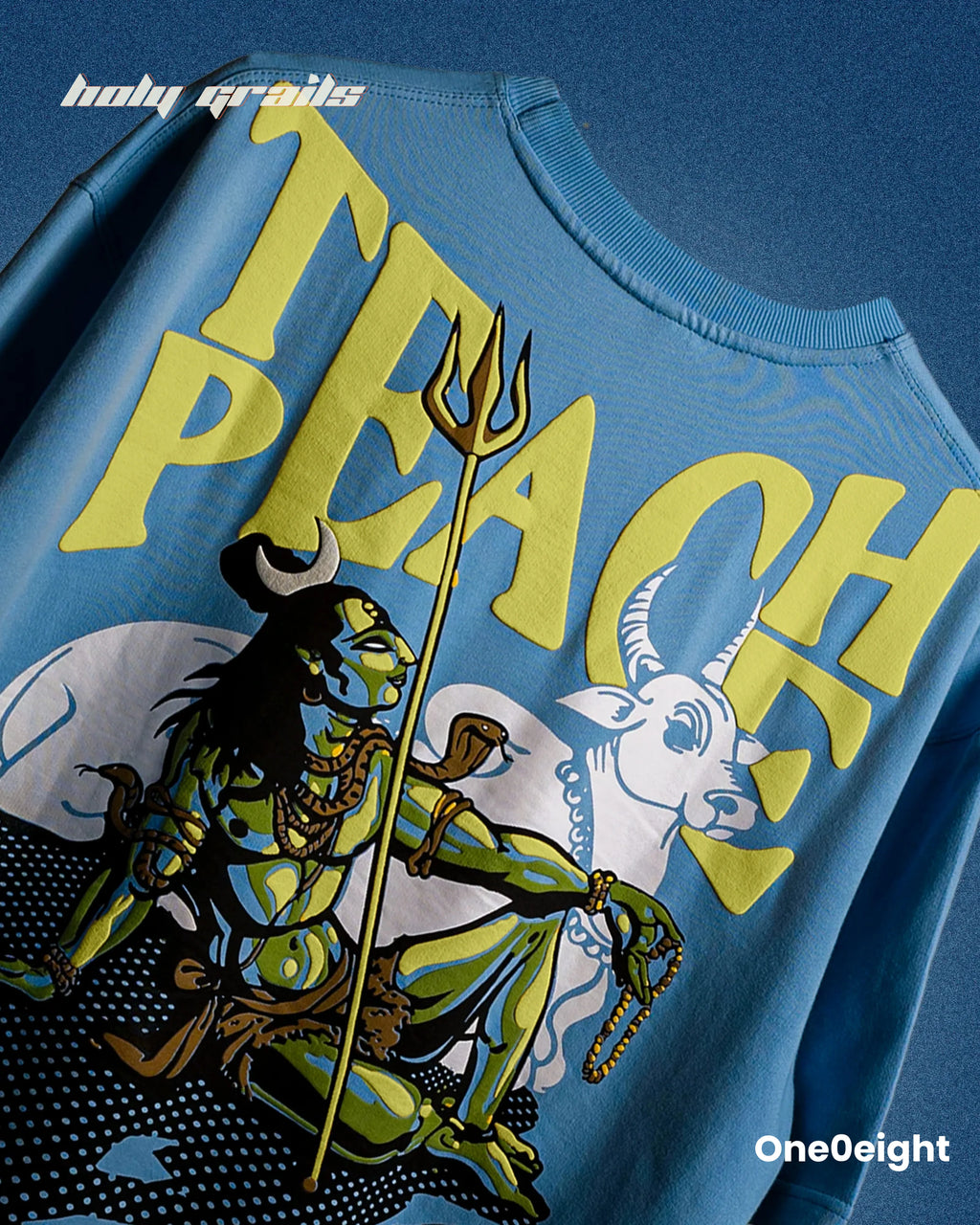 Shantamurti Shiva Blue Oversize Tee HG x One0eight